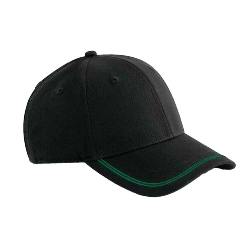 Beechfield Match Day Baseball Cap / Black/Kelly Green